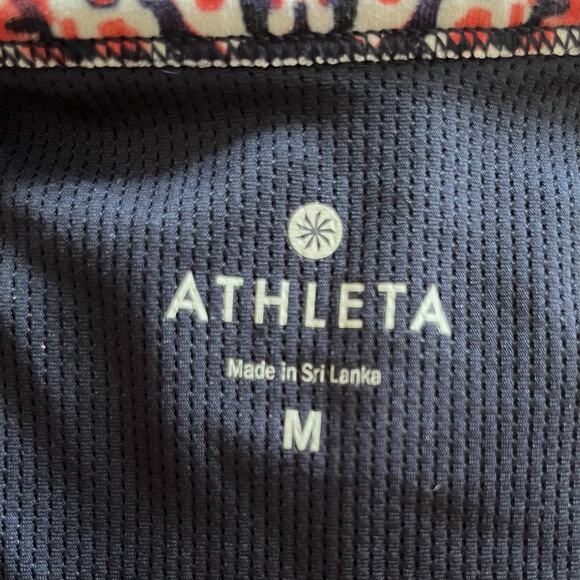 Athleta Sports Bra Indigo Shores Size Medium Red White Blue Print Gym Racerback - Picture 7 of 7